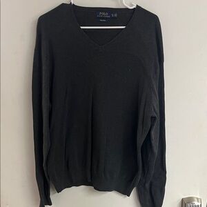 Polo by Ralph Lauren Men's Charcoal V-Neck Sweater